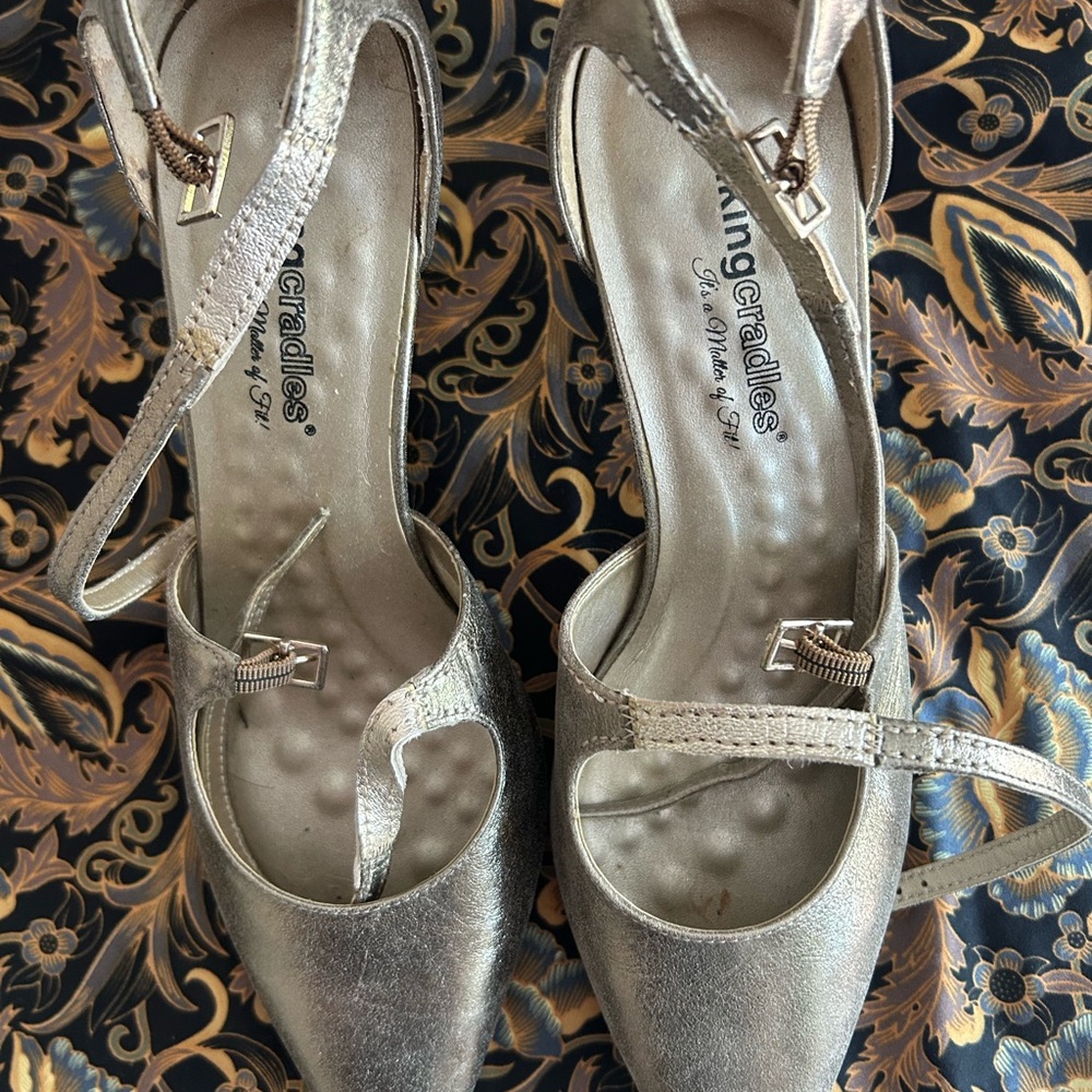 Walking Cradles Gold Heels Sophisticated Style